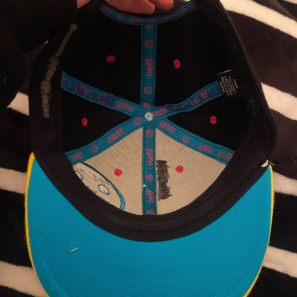 Neff brand multicolour hat link blue black yellow - Picture 3 of 3